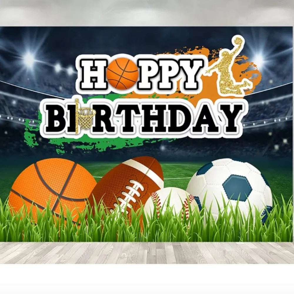 EUC Kids Sports Themed “Happy Birthday” Back Drop  Wall Banner‼️ Measures 48X72